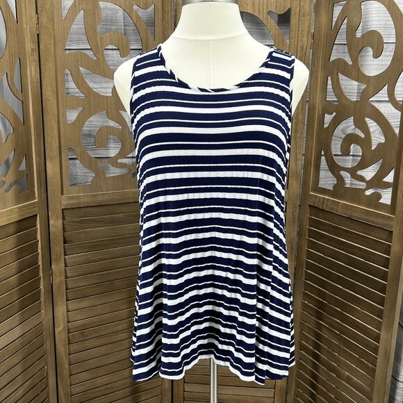 Avenue Blue & White Striped Tank – Size 18/20 - Picture 1 of 7